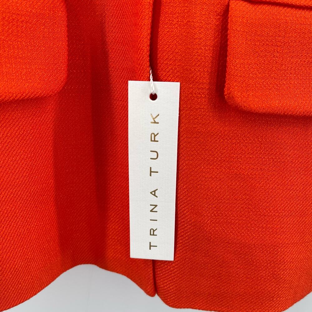TRINA TURK Laine Jacket Top Size 6 NWT Button Down Cold Shoulder Orange - Picture 7 of 16